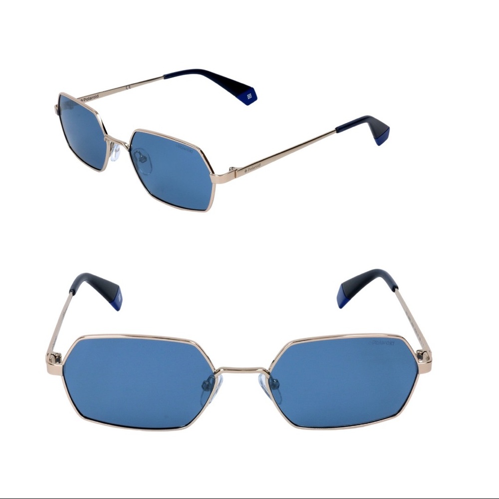 Polaroid Blue Rectangle 56mm Women Sunglasses